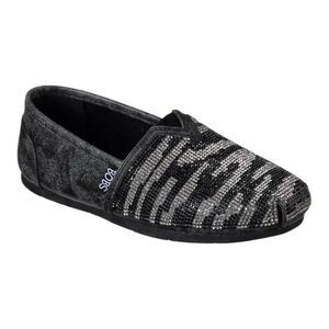 Skechers Women's Luxe Bobs - Lily Love Casual Shoes Black Grey Size 8W